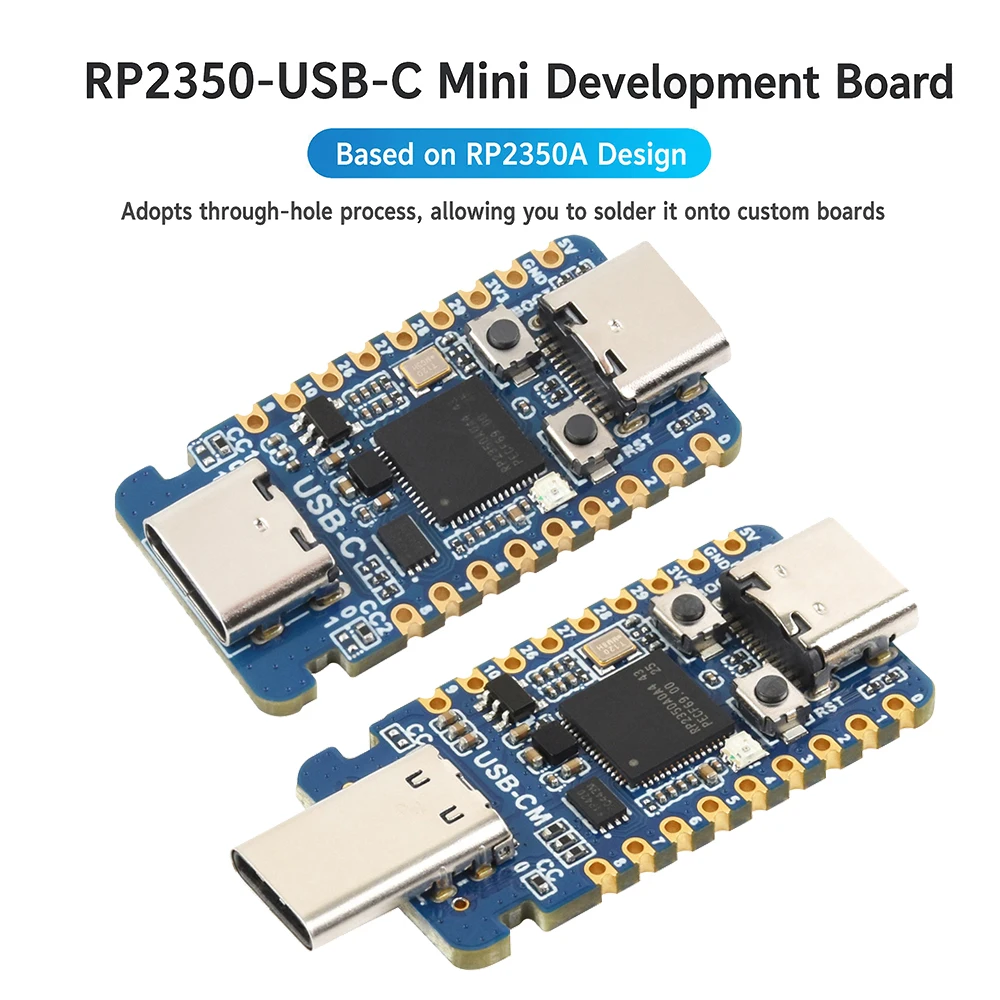 RP2350-USB-C Mini Development Board Dual Type-C with ARM/RISC-V Switch for IoT DIY Industrial Control