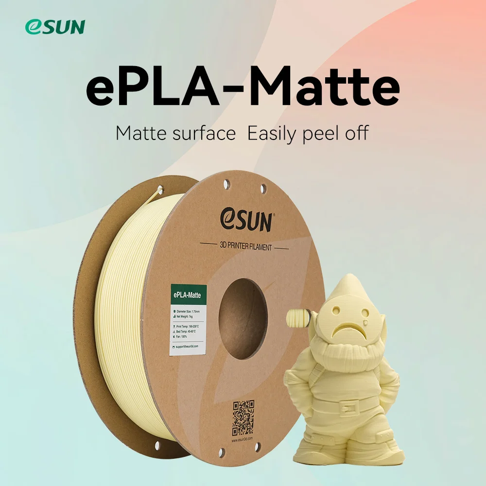 eSUN 3D Printer Filament Matte PLA 1.75mm Dimensional +/- 0.03mm 1KG (2.2 LBS) Spool 3D Printing Material For 3D Printers