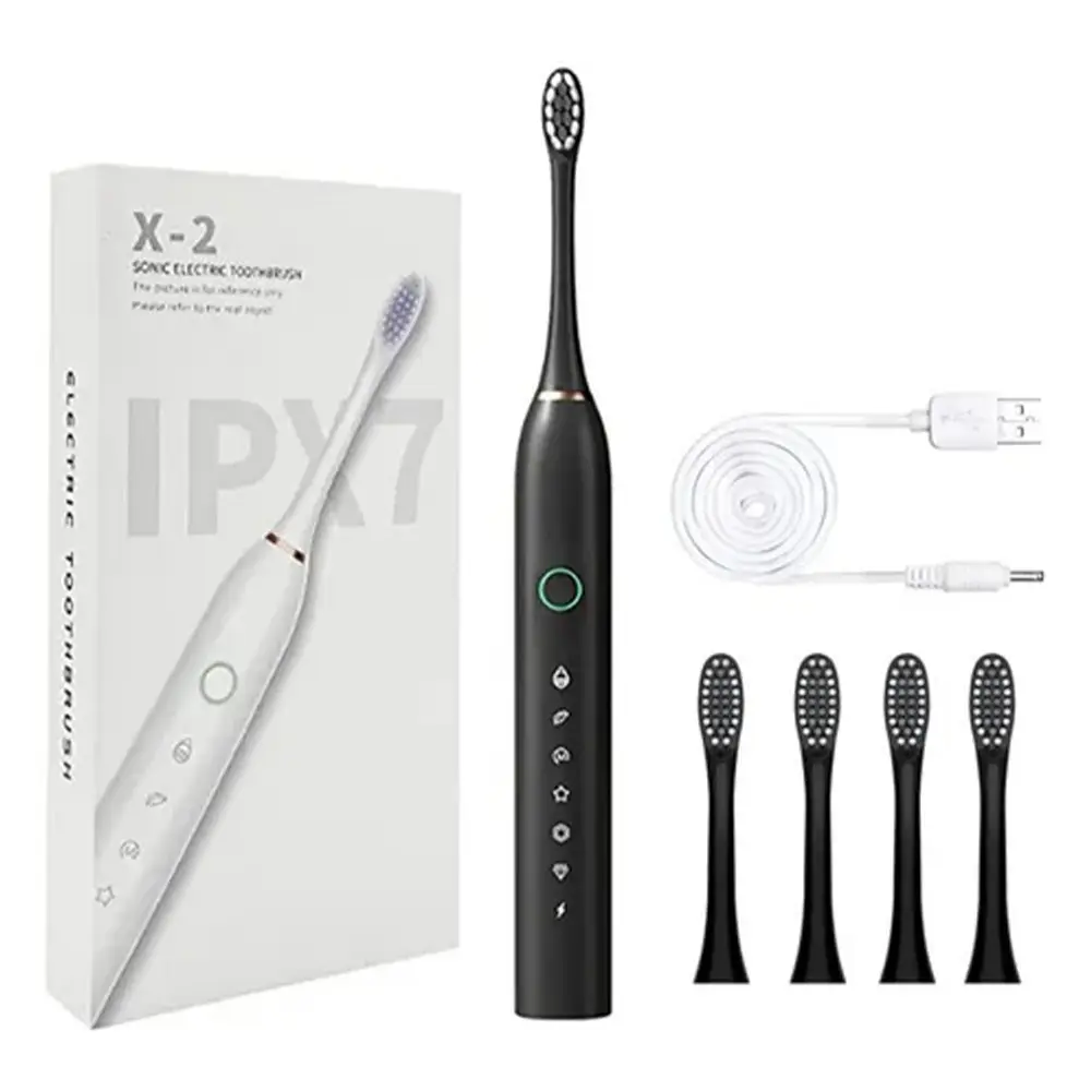 Escova Elétrica com 4 Cabeças Substituíveis Inteligente Ultrassônica à Prova D'água