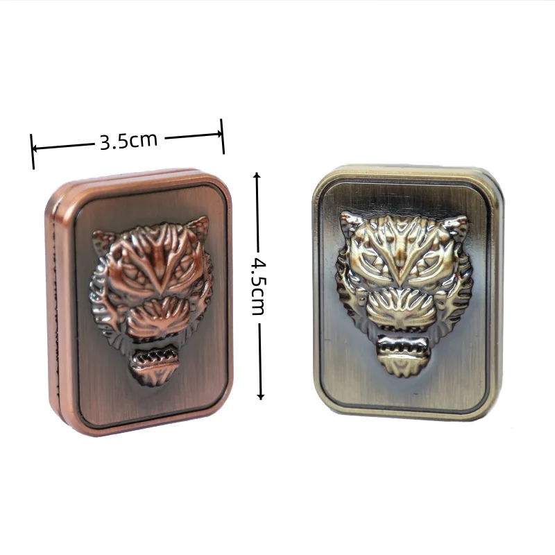 Tiger Head Fingertip Slider Toy Metal Magnetic Push Slider Decompression Toy Anti-Stress EDC Top rotante Gyro Poker Magnetic