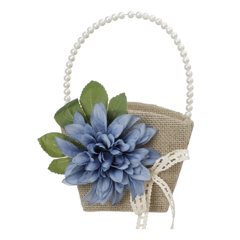 Western Wedding Bridal Flower Basket Wedding Flower Girl Bridesmaid Scattered Flower Basket Wedding Portable Flower Basket