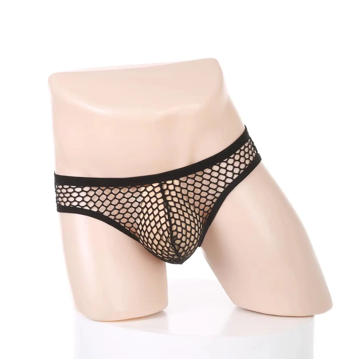 Sexy Men's Breids Fishnet Underwear See-through Sheer Bulge Pouch Underpants Breathable Low-rise Panties Exotic Man Lingerie