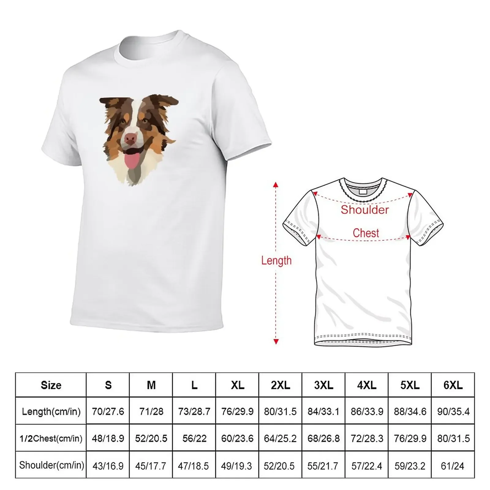 Australian shepherd T-Shirt sweat boys animal print Blouse big and tall t shirts for men