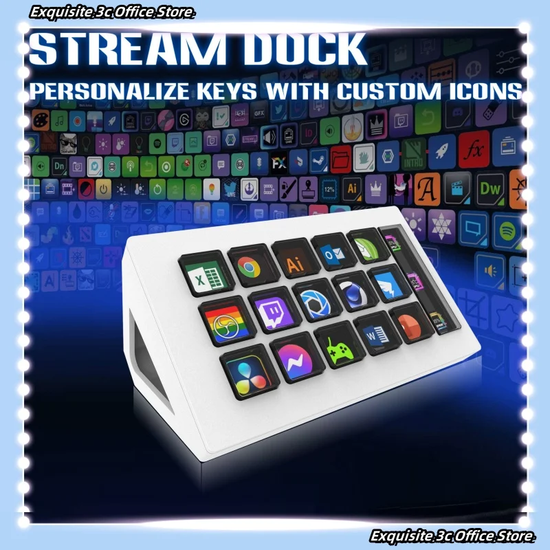 Imagem -02 - Visual Stream Deck Teclado Botão Lcd 15-teclas Live Content Creation Controller Botão Personalizado para Windows Macos Android Ios Presente