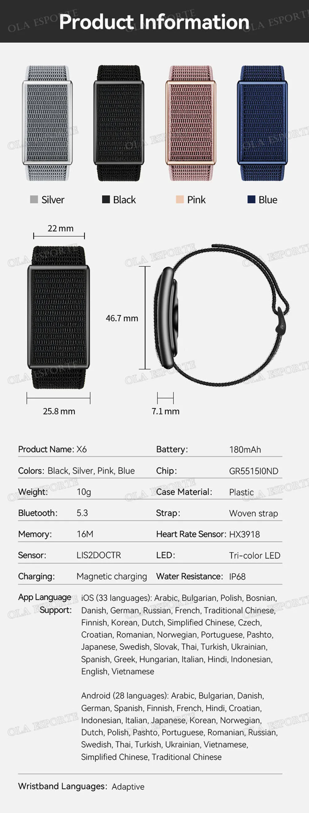 Smart activity tracker met hartslagmeter en bloeddrukmeter voor dames heren_voghion.com