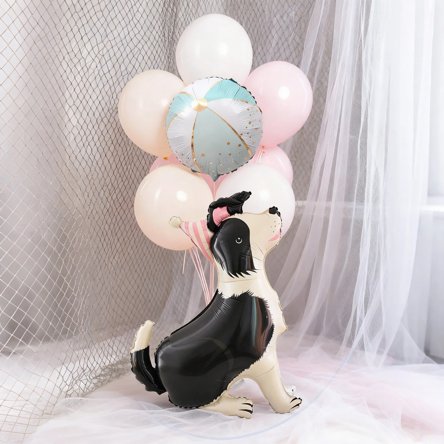 Dog Balloon Set Dog Theme Birthday Party Decoration Cute Animals Dog Aluminum Foil Balloon Pet Party Birthday Decoration