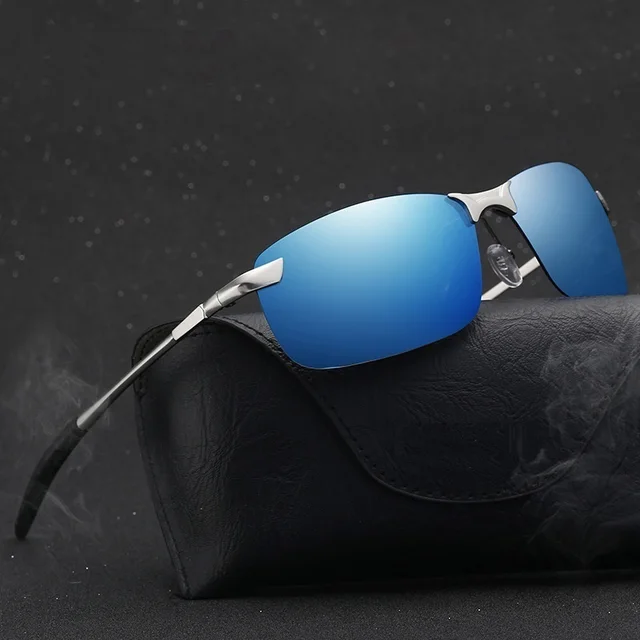 Klasyczne metalowe męskie okulary przeciwsłoneczne z polaryzacją moda jazda wędkarstwo półramkowe okulary przeciwsłoneczne w stylu retro luksusowa marka designerskie okulary UV400
