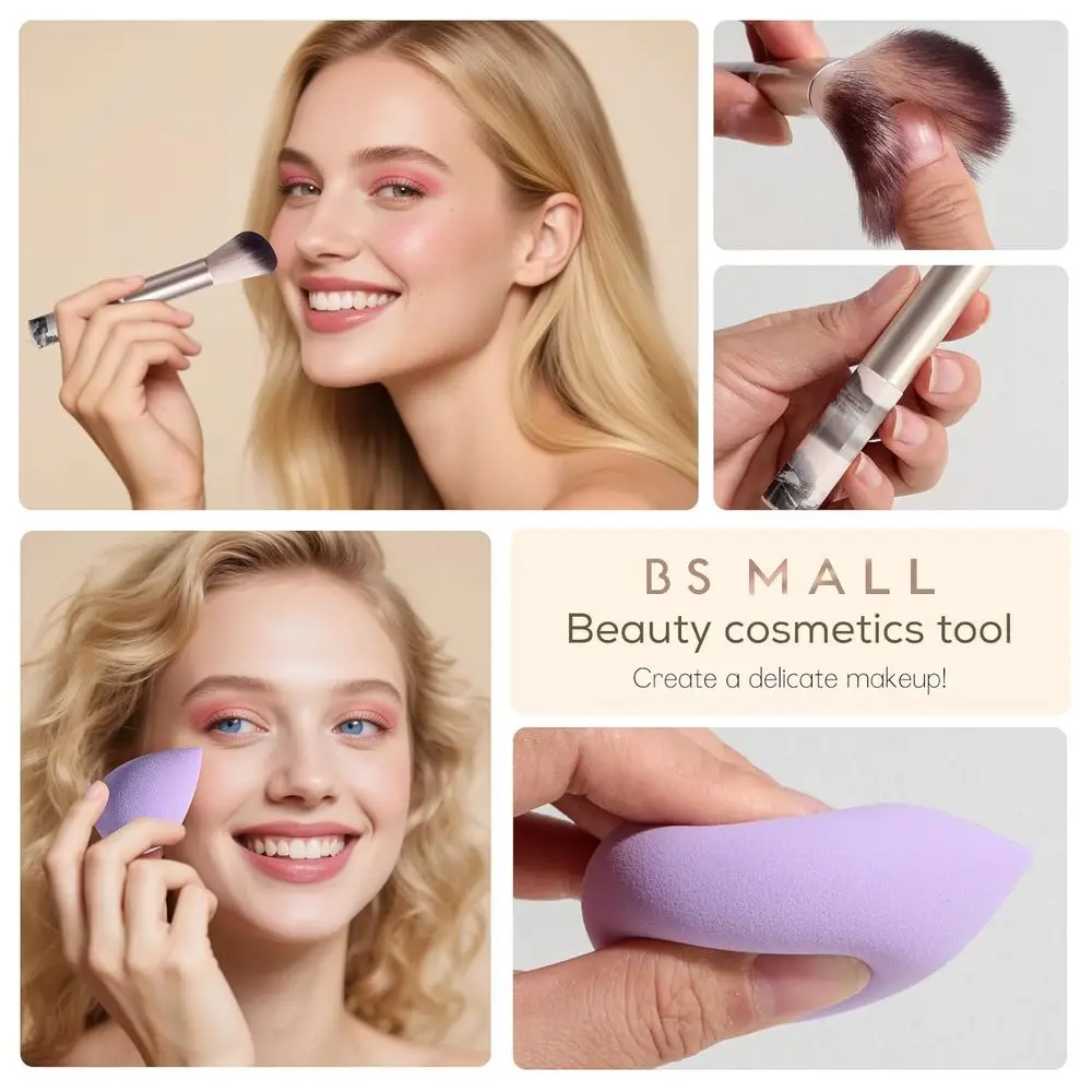 Miroir de maquillage LED portable avec ensemble de pinceaux de 15 pièces et éponge pour une beauté améliorée en déplacement