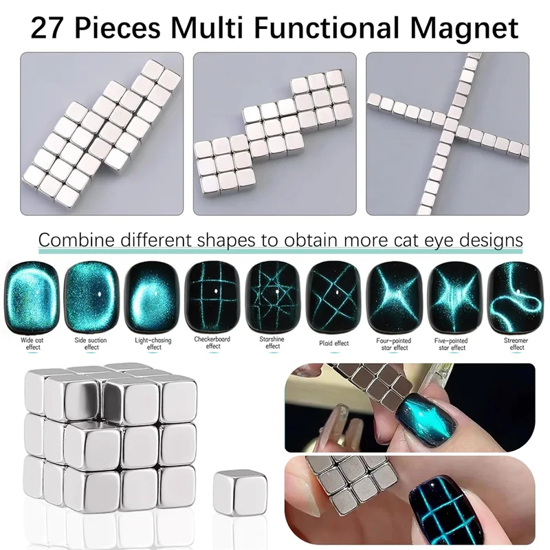 Cat Eye Nail Magnet Strong Magnetic Square Stick Nail Product Magnet Pen Manicure Design Glitter Effect Manicurist Nail Supplie image 5