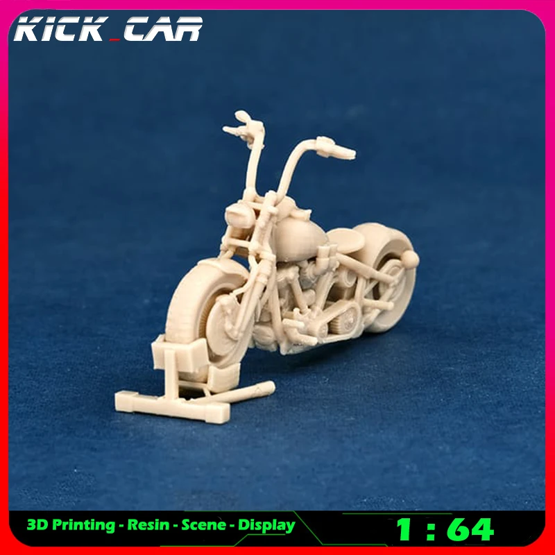 Kicarmod 1/64 Motorrad (ohne Jiffy-Ständer) Modellauto Diorama ungefärbtes Harz Garage Szene Dekoration Simulation Szene Spielzeug – Detail 9