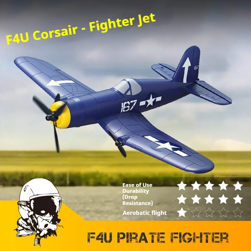 VolantexRC F4U Fighter 3 Channel Remote Control Airplane 2.4Ghz Fixed Wing Electric Rc Plane Gyro Stabilized Crash Resistant