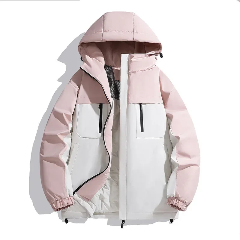 

Thickened Cotton Jacket for Boys with Hood Warmth Insulation Winter Outerwear Youth Casual Loose Fit