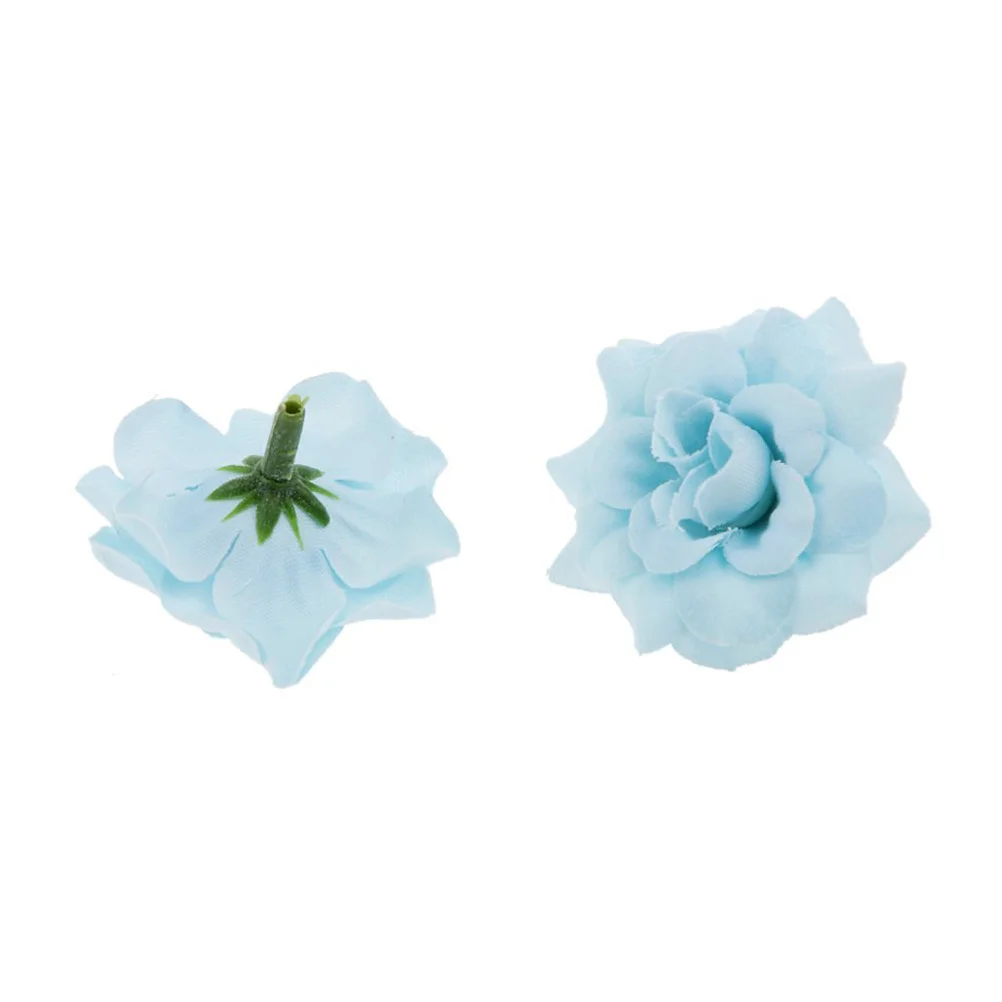 

50Pcs Artificial Rose Flower Heads Realistic Silk Flowers for Crafts Decorations Dark Green Flowers Heads Artificial Rose Flower