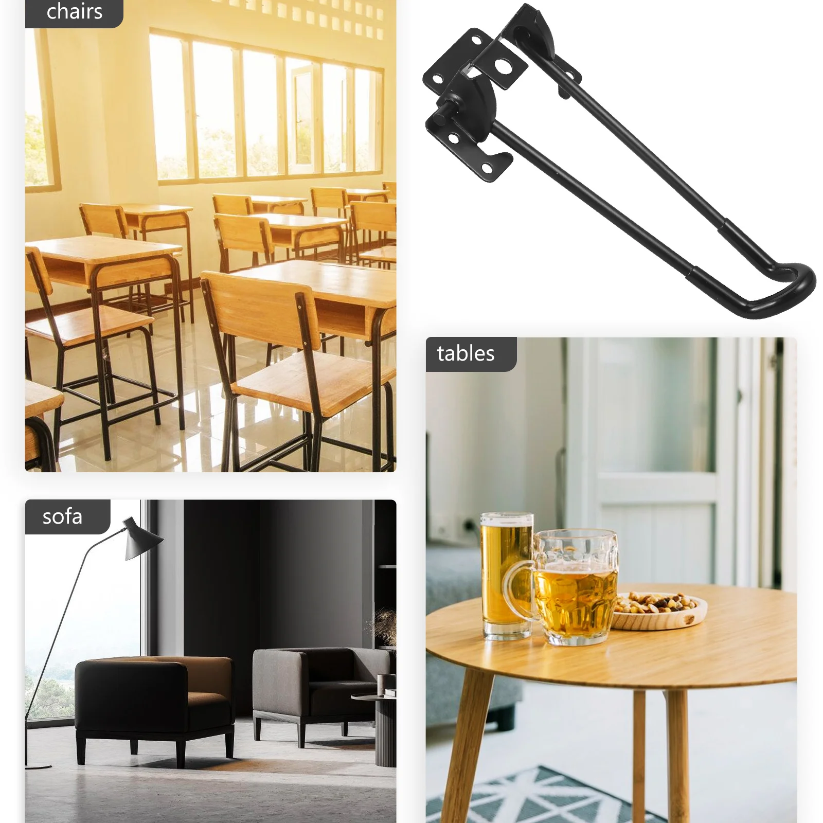 1 Juego de patas de mesa plegables, patas de horquilla de Metal de alta resistencia de hierro para mesita de noche de café, escritorio pequeño, accesorio de muebles duradero
