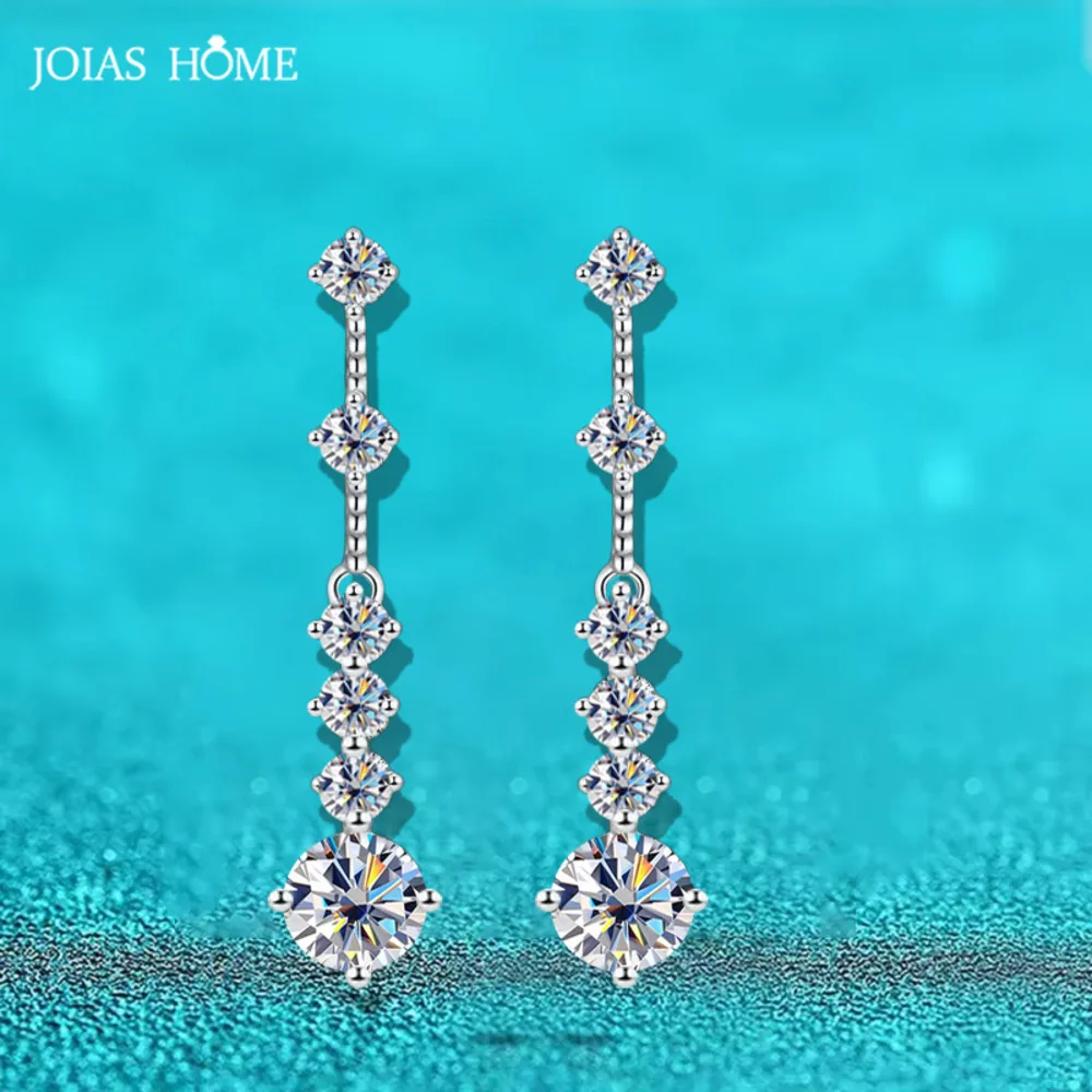 

JH 3CT 925 Sterling Silver Moissanite Stud Earrings For Women Elegant Ear Drop 18K White Gold DVVS1 Fine Jewelry Christmas Gift