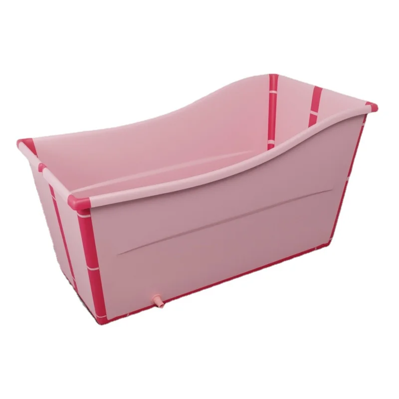 Collapsible Family Size Bathing Tub Spacious All-Ages Soak Basin Sturdy Fold-Down Bathing Solution Convenient Storage