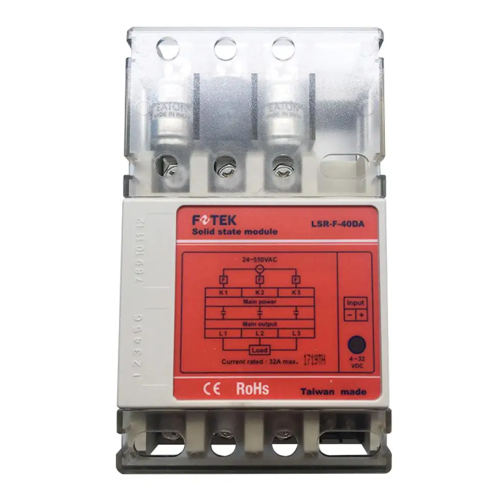 

LSR-F-40DA 40A Standard Fuse Type No Fun Enhanced Heat Sink Three Phase Three Control Solid State Module