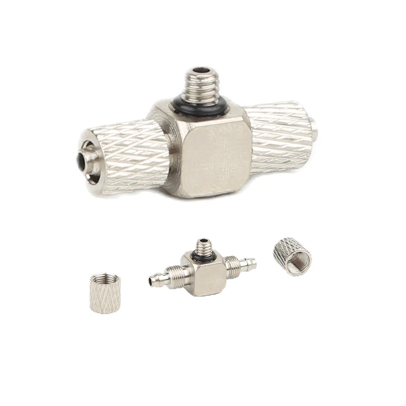 Miniature Fittings Pagoda Quick Fitting Tee Male Thread M3 M4 M5 M6 Tube 4 6mm Pneumatic Pipe Air Hose Quick Fitting Mini Connec