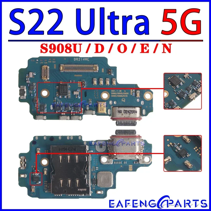 Usb Dock Charger Port for Samsung Galaxy S22 S23 Plus Ultra S901 S906 S908 S911 S916 S918 B U N Charging Board Module