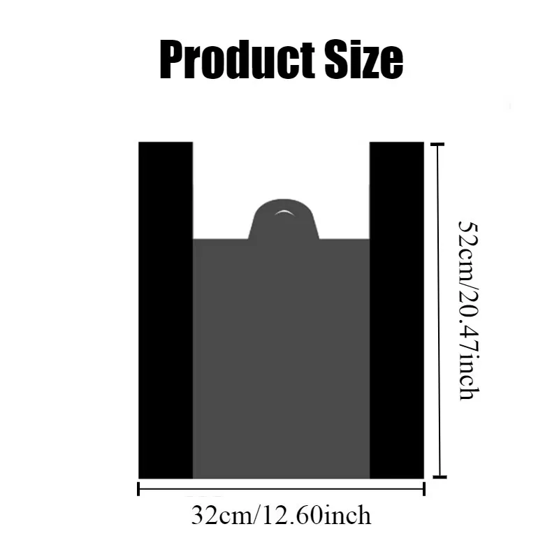 50/100PCS One-time black vest garbage bag for carrying garbage. Keeps hands clean when packing garbage Single-use and disposable