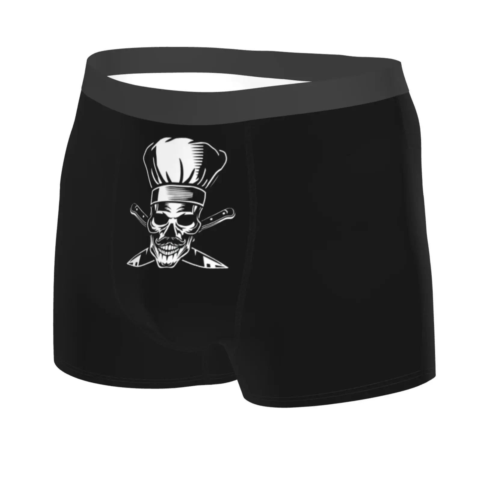 Double Knife Chef Skull Pattern Men Underwear Boxers Men's Novelty Underpant Breathable Printed Male Underpants Man Boxer Briefs