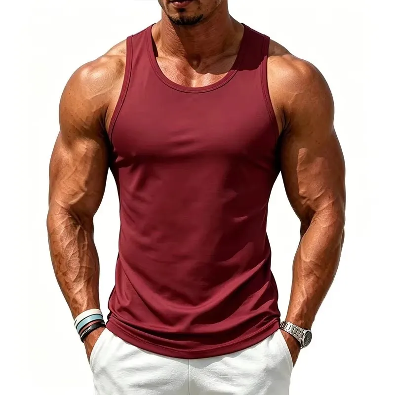 2026 New Men's Gym Undershirt Casual Vest Running Sport Tank Tops Training Sleeveless Tops Quick Drying men fitness vest