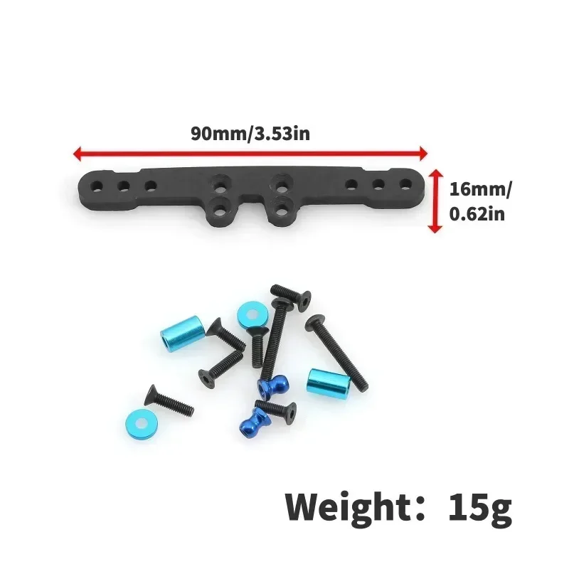 Amortisseur de tour de choc avant et arrière en Fiber de carbone, pièces de mise à niveau pour voiture Tamiya XV01 RC, accessoires