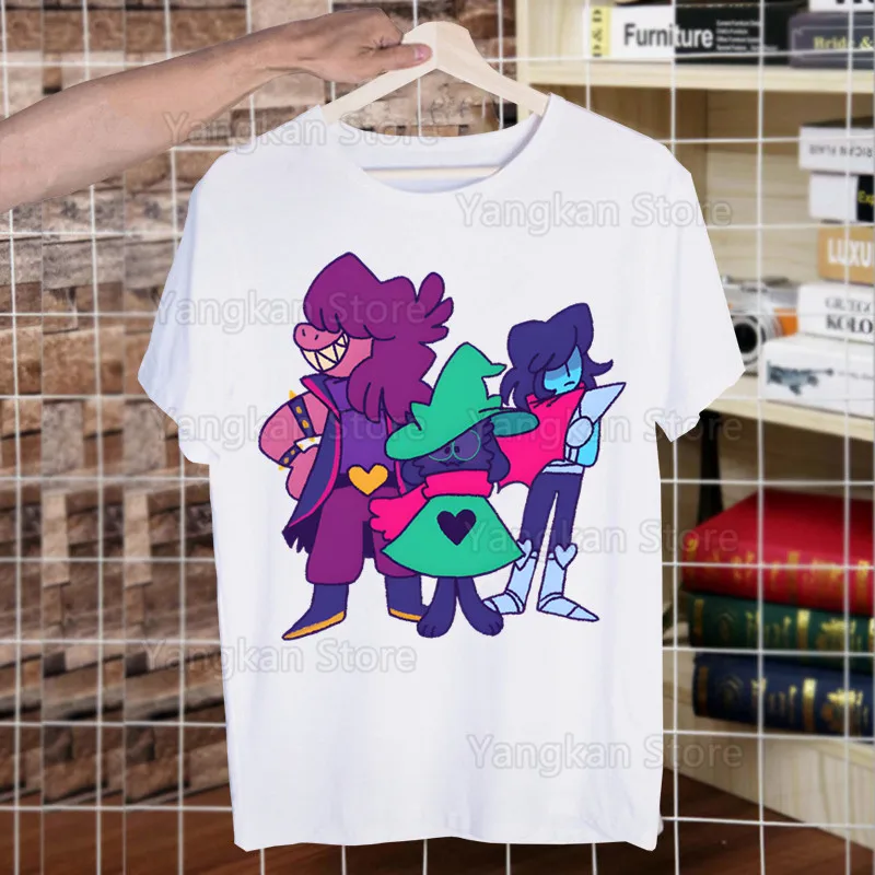 

Deltarune Men Unisex Anime Cartoon Design Tee Shirt Homme Summer Tops Short Sleeve Vintage Style