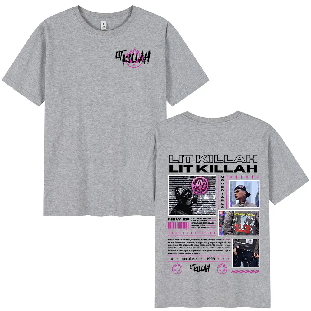 مغني الراب 2025 ليت كيل الله MAWZ ألبوم تي شيرت جولة ميرش تي شيرتات قصيرة الاكمام للرجال النساء فضفاض القطن تي شيرت #3