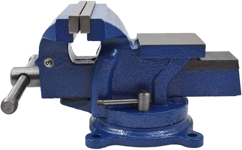 

6-Inch Bench Vise with Swivel Base, Heavy Duty Clamp for Woodworking, Soldering, and Crafting