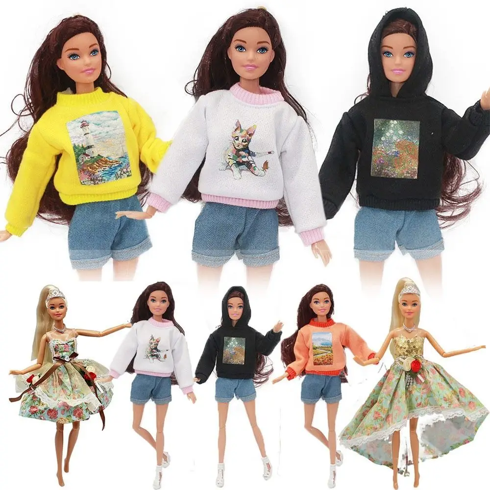 Fashion Multi-styles Doll Jeans Shorts Sweater Clothes Set For 30cm Doll Shorts Casual Wears For 1/6 Dolls Clothes Accessories