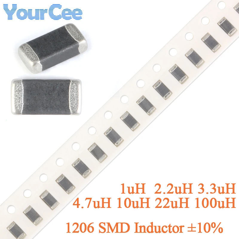 50pcs 1206 0805 SMD Inductor ±10% 100uH 22uH 5mA 10uH 4.7uH 25mA 3.3uH 2.2uH 1uH 4.7uH 50mA 1uH 100mA 330nH 250mA Inductance