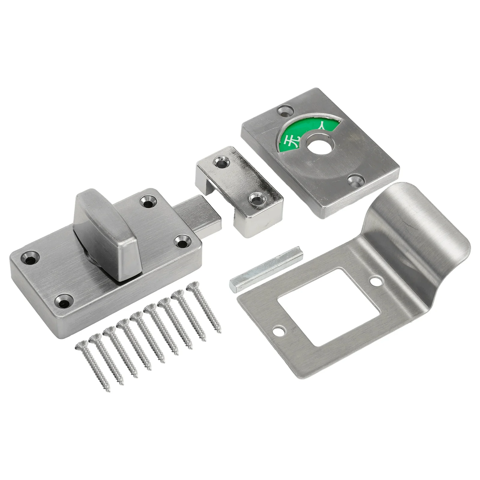 

1Set Aluminum Alloy Partition Door Lock With Red Green Indicator Lock For Bathroom Dressing Room Red Green Indicator Public