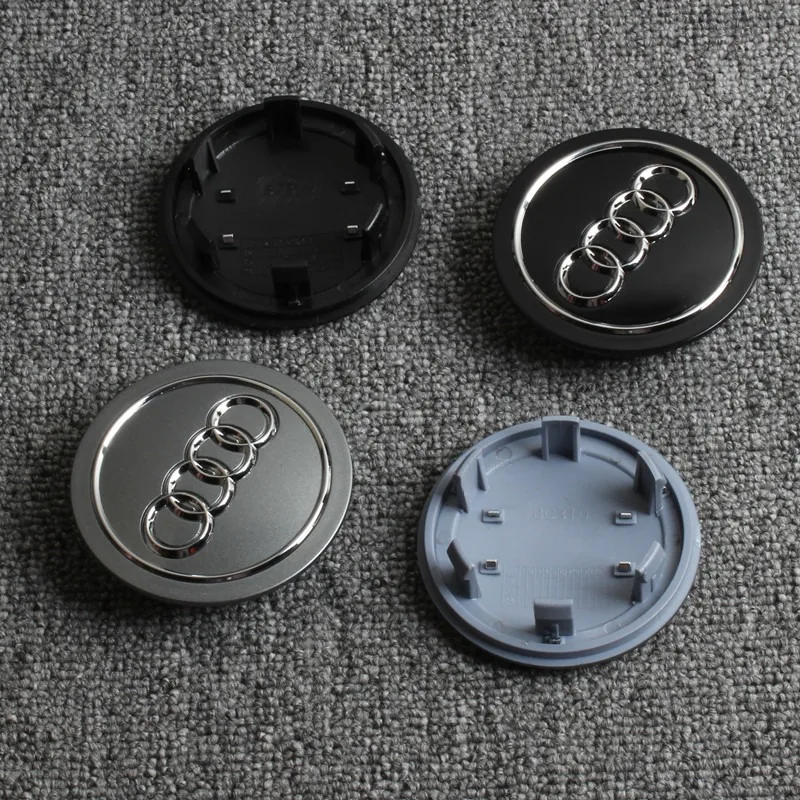 4Pcs Car Styling 76MM Emblem Car Wheel Tire Center Hub Caps Cover Badge Accessories For Audi A4 b6 b7 A4L A3 A8 Q3 Q5 Q7 Q5L A7L