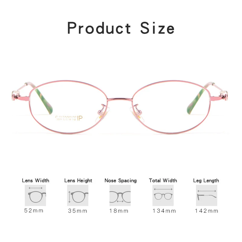 YIMARUILI – lunettes décoratives ovales rétro pour femmes, monture optique ultra-légère en alliage de haute qualité, 3524X