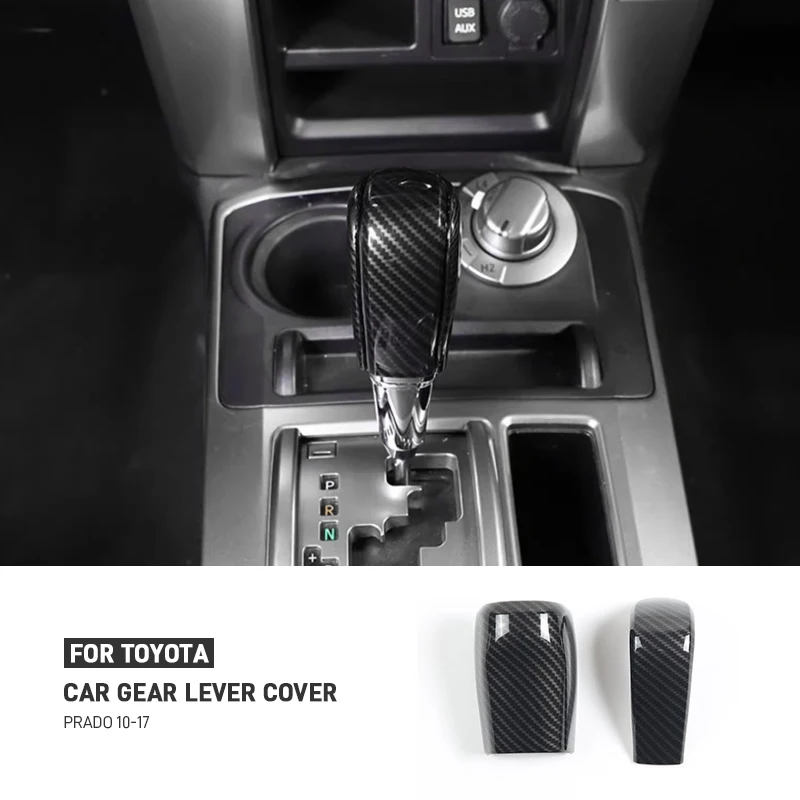 

For Toyota Land Cruiser Prado 2010-2017 Real Carbon Fiber Car Central Control Gear Head Shift Knob Handle Trim Protectoion Cover