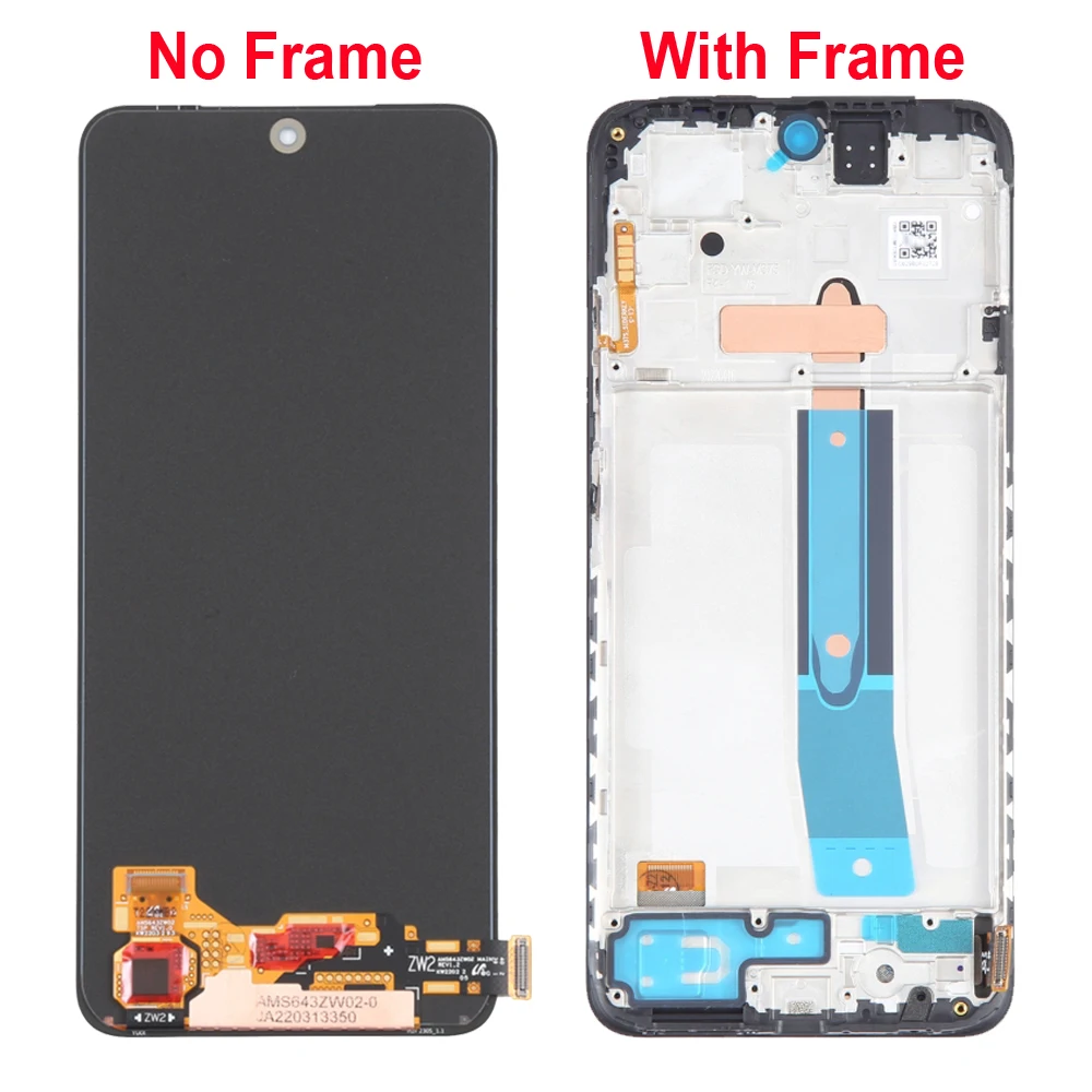 Original AMOLED For Xiaomi Redmi Note 12S 2303CRA44A LCD Display Touch Screen Replacement Digitizer Assembly