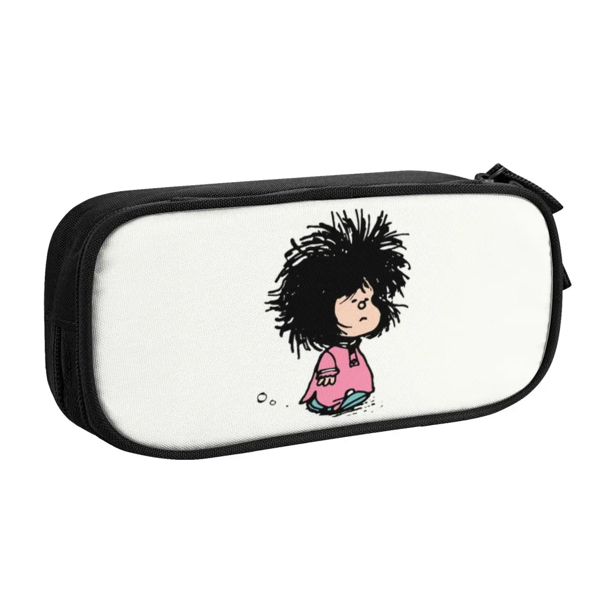 Custom Humor Manga Mafalda Cute Pencil Case Boys Gilrs Large Capacity Quino Argentina Cartoon Pencil Pouch School Accessories