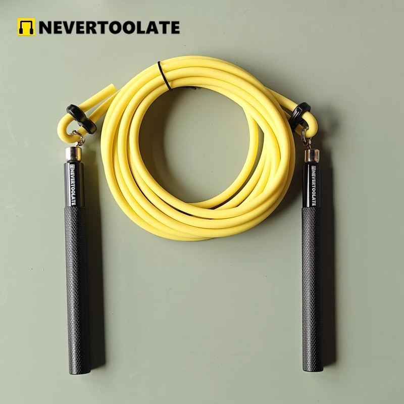 NEVERTOOLATE 360ฟรีหมุนแบริ่งลูกโลหะ Handle EASY เปลี่ยนเชือกกระโดดข้ามเชือก Tangle ฟิตเนส