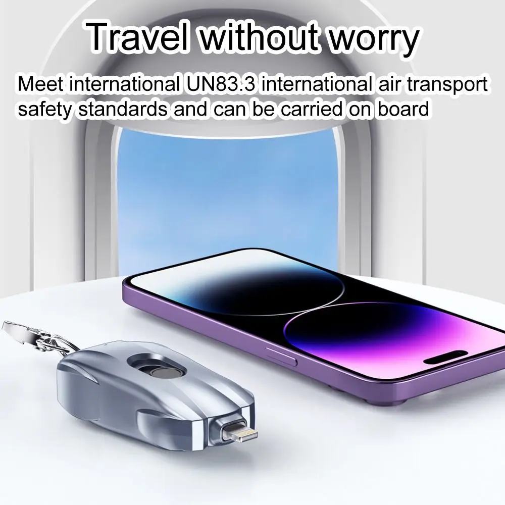 1500mAh Portable Mini Power Bank Keychain Ultra-Thin Emergency Charger For Iphone Android Smartphone