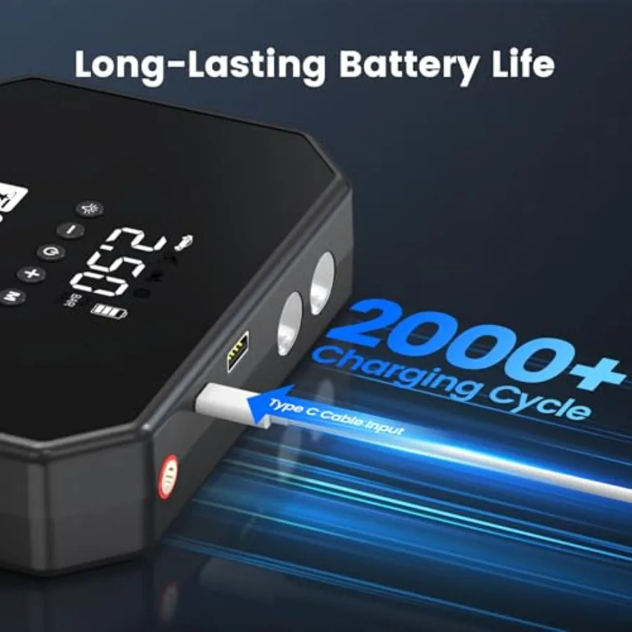 J22 3500A المحمولة الانتقال كاتب مع ضاغط الهواء 150PSI منفاخ الإطارات لتعزيز بطارية السيارة في حالات الطوارئ متوافق مع #5