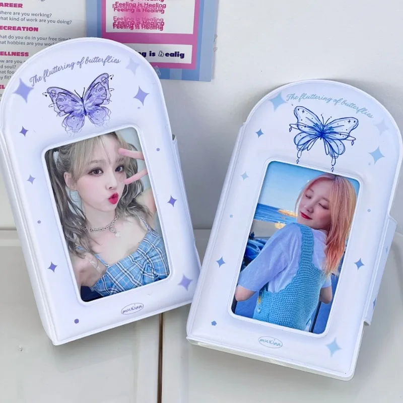 

Korean Ins Aesthetic Dream Butterfly Card Holder Kpop Star 3inch Photo Card Collect Album Beautiful Girl Pendant 16page/32slots