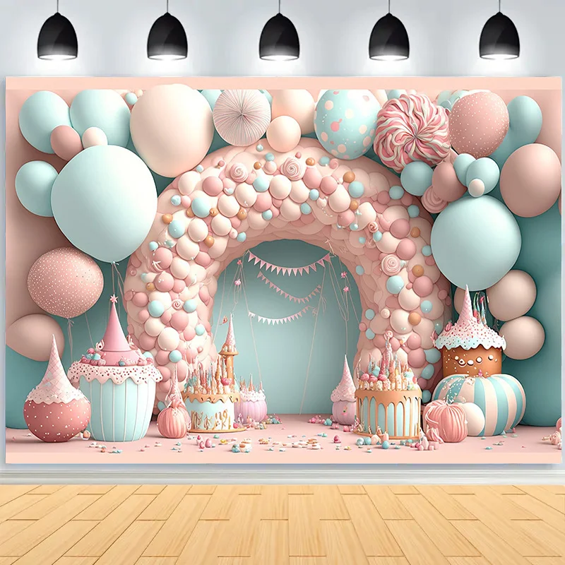 

Colorful Balloons Decorations For Birthday Party Stage Photography Backdrops Props Children Newborn Baby Studio Background BE-14