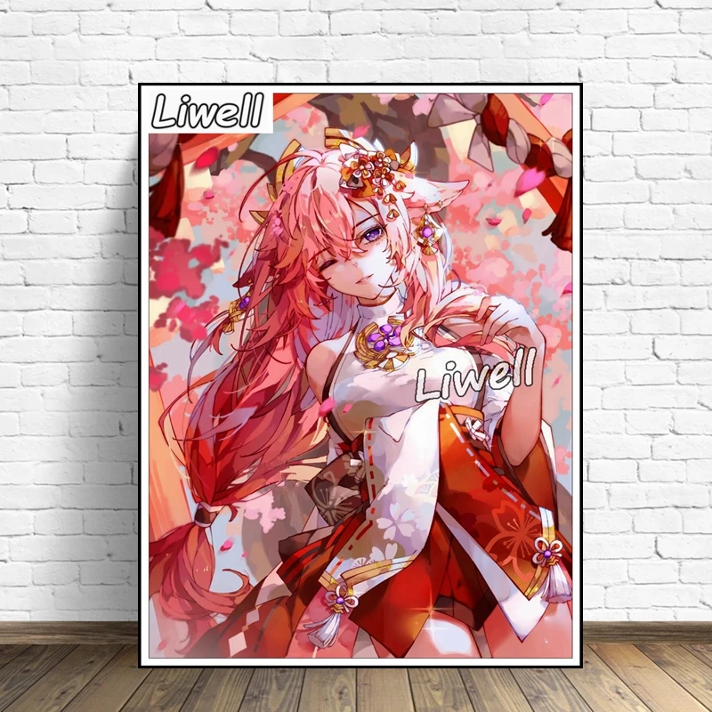 Video Game Genshin Impact Diamond Embroidery Painting Zhong Li Hu Tao Ye Lan Kuki New Role Cross Stitch Handicraft Home Decor