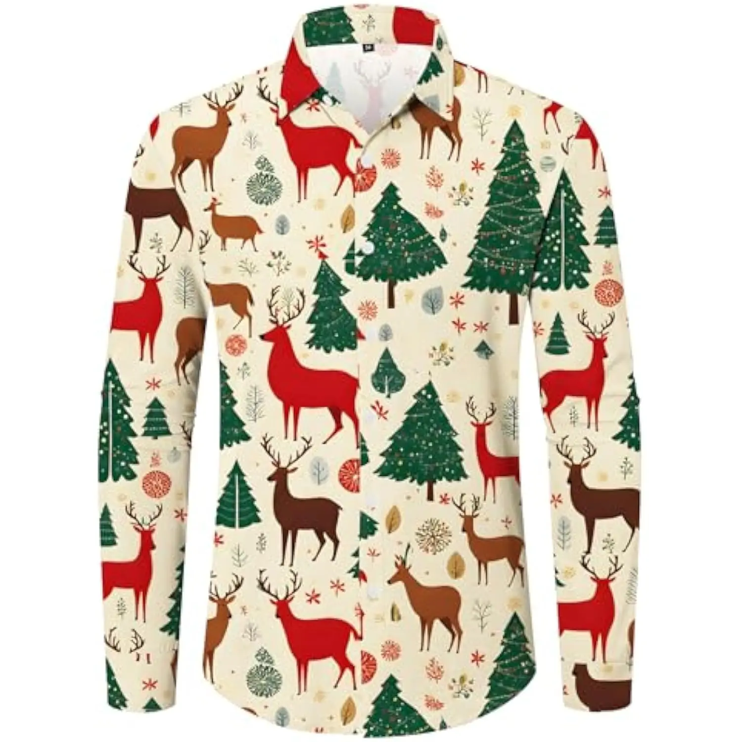 قميص رجالي بأزرار لأعلى لعيد الميلاد بأكمام طويلة فستان مطبوع عليه عيد الميلاد القبيح قميص سانتا المضحك لحفلات رأس السنة الجديدة قطع علوية ناعمة ورقيقة #3