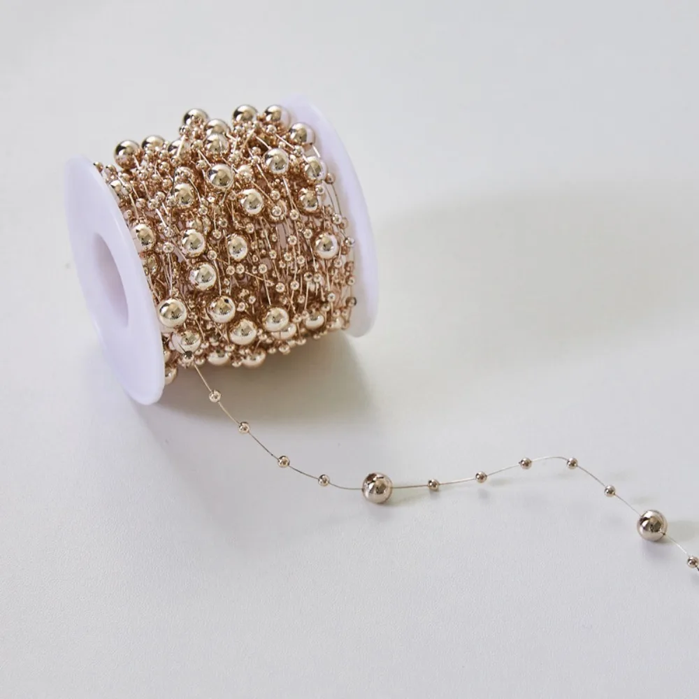 

Artificial Christmas Tree Bead String Imitation Pearl DIY Christmas Decoration Fishing Line 5/10 Meter Christmas Beads Chain