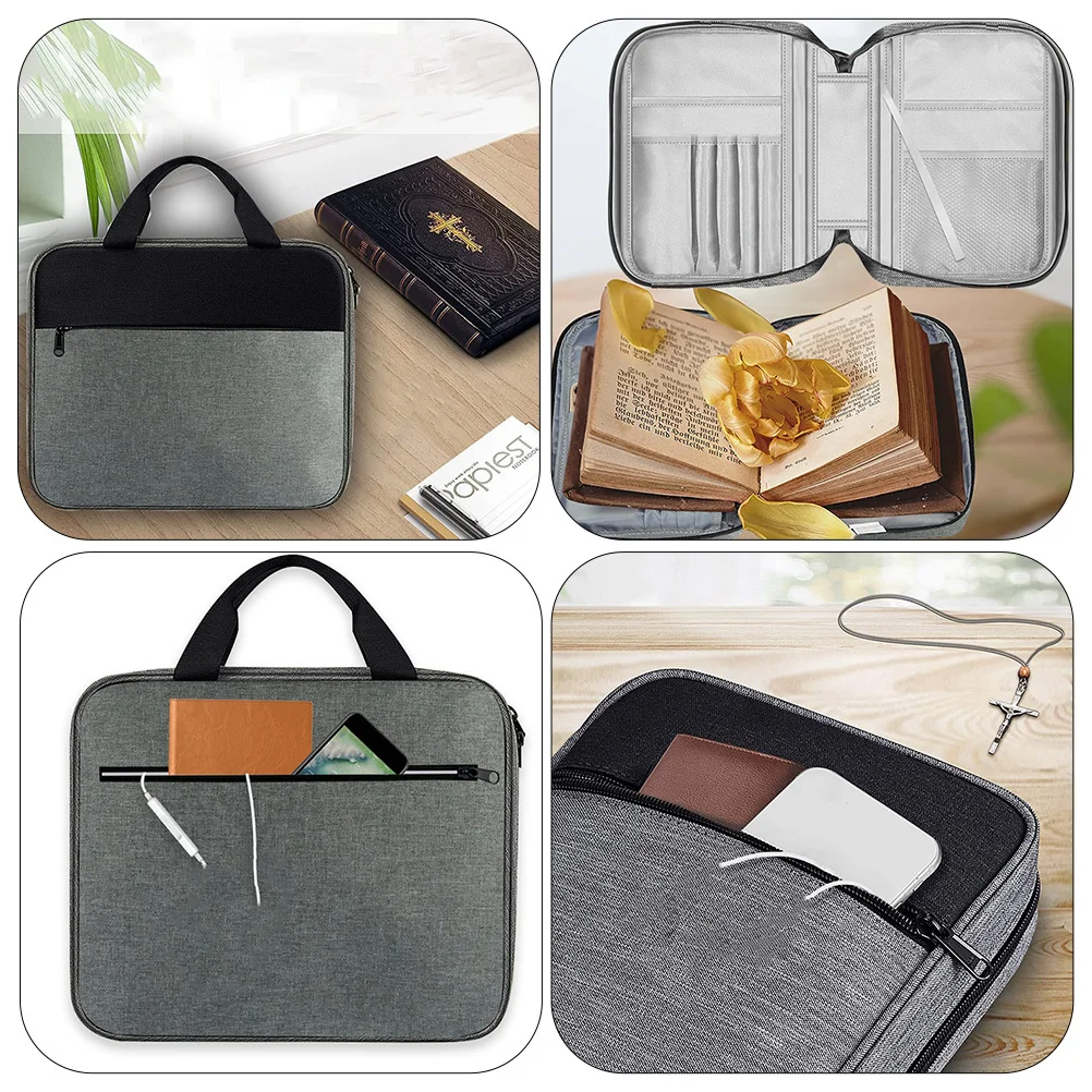 

Bible Storage Bag Large Capacity Portable Tablet Bible Organizer Multi-Function Pouch For Church Women Household
