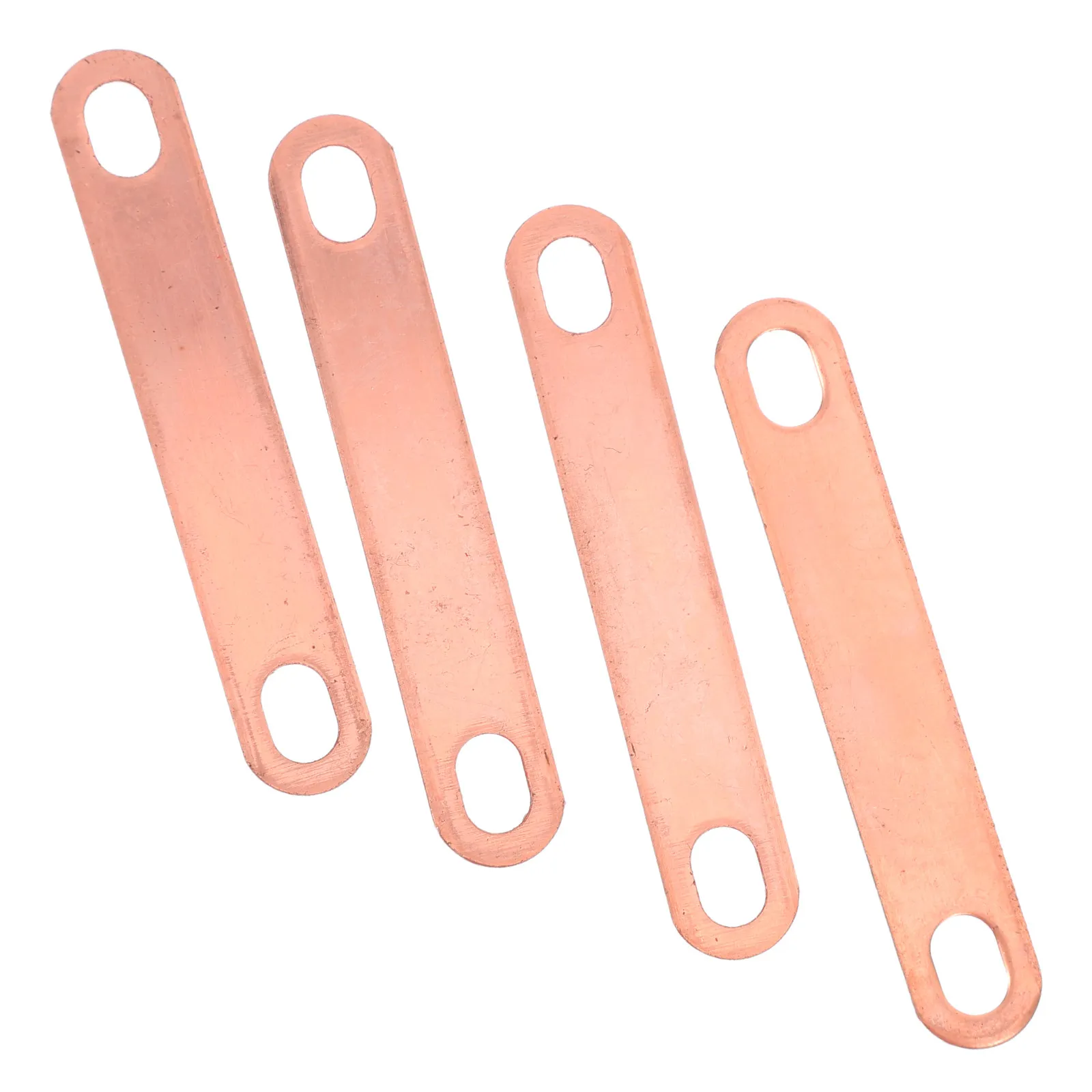 4Pcs Copper Busbars Red Copper Battery Pack Strap Connectors 100Mm Hole Spacing for Assembly Repair