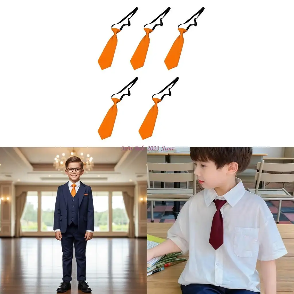 

49ME 5pcs Stylish Kids School Tie Wedding Uniform Accessories Fashion Boys Tie