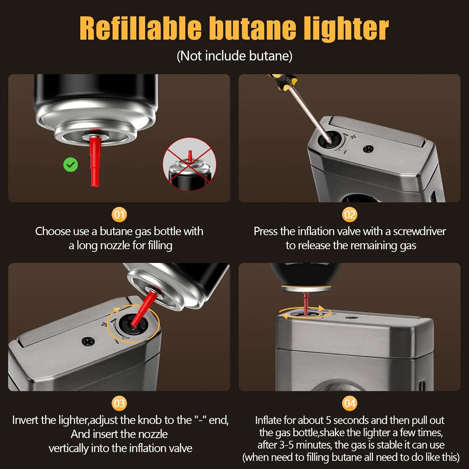 Cigar Lighter Triple Jet Flame Cigar Cutter Windproof Butane Refillable Torch Lighters 2 in 1 Multifunctional Ashtray Set